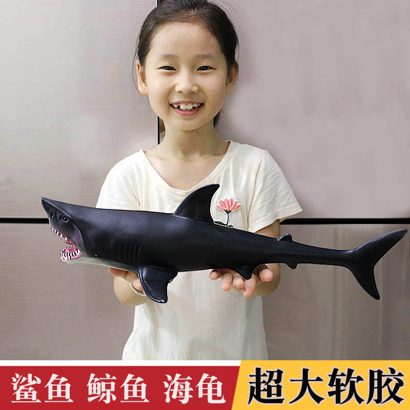 Children's Toys Simulated Marine Animal Models Soft Rubber Undersea Creatures Great White Shark Dolphin Turtle Great Shark Blue Whale