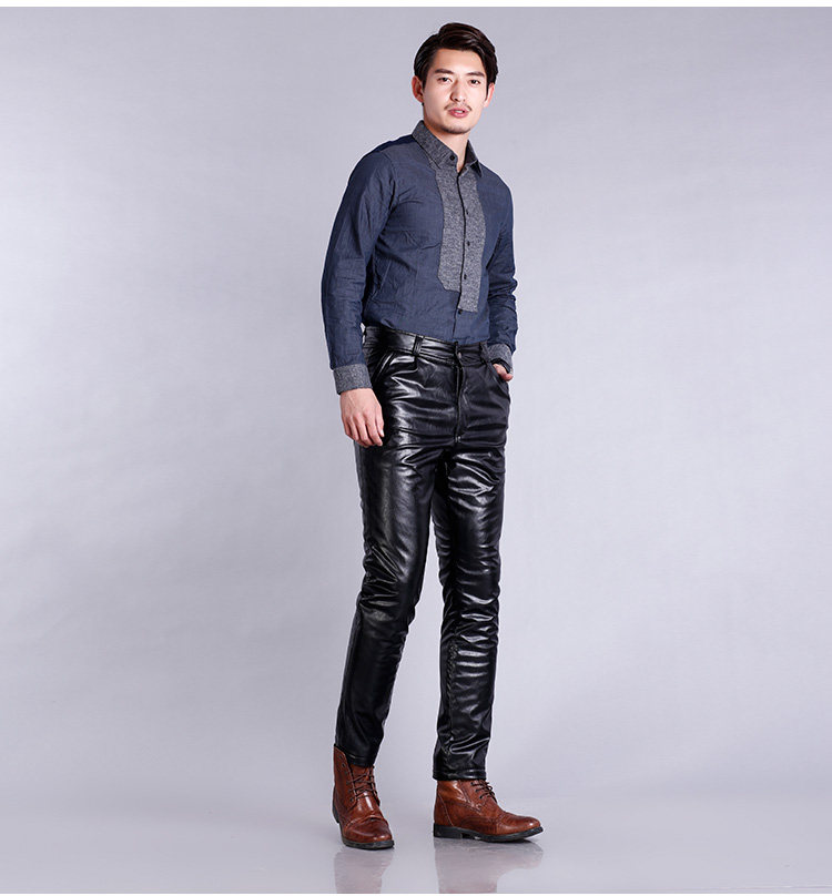 Pantalon cuir homme droit pour hiver - Ref 1494234 Image 17