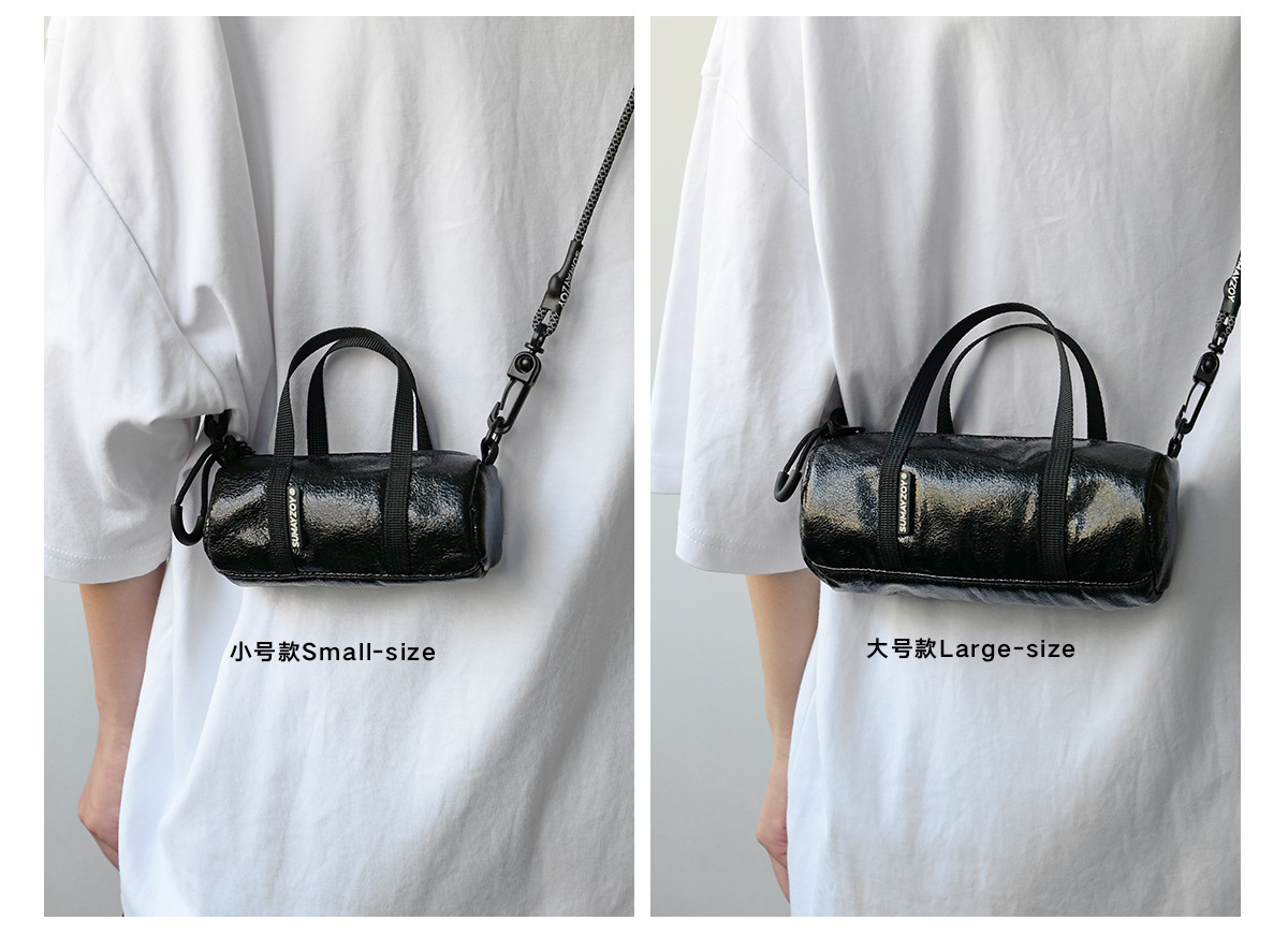 Futuristic metal series mini bag lightweight hanging neck side backpack silver crossbody mobile phone bag fashionable Silver - กระเป๋าแมสเซนเจอร์ - เส้นใยสังเคราะห์ สีเงิน