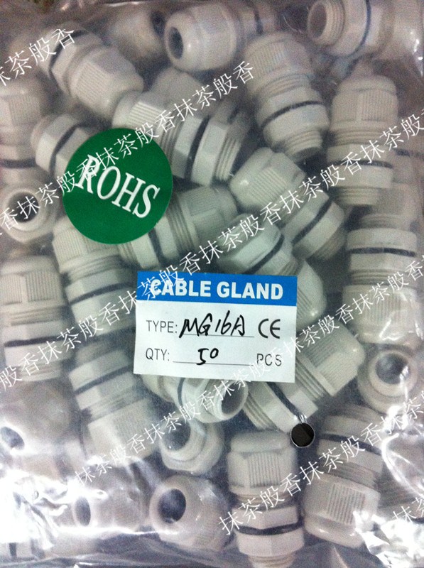 Nylon waterproof joint M16 * 1 5 exit type fixed cable 5-10mm IP68 environmentally friendly white black