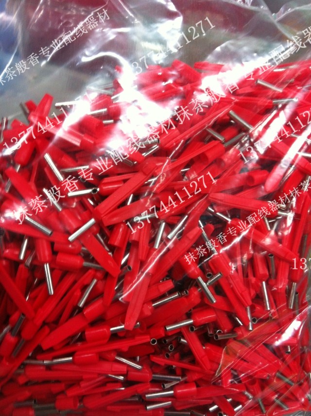 Tubular joint LD2-010 LD2-1508 VE1508 VE1508 tail type wiring terminal with small red flag long tail