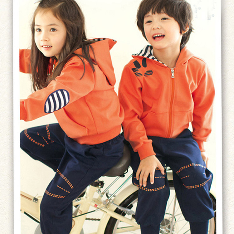 Kindergarten garden children spring and autumn cotton children's school uniform English sports suit school uniform customized