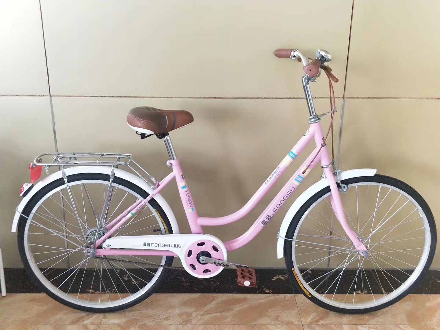 24 inch fashion cherry blossom knife ring light retro Han version ladies Princess Female Bike Cycling Student Outlet