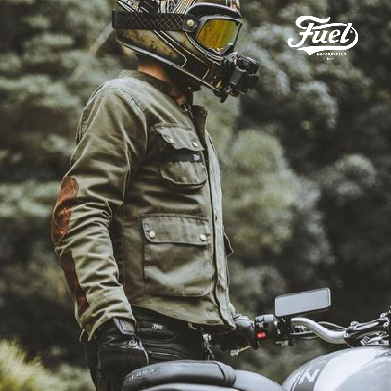 (FUEL) Spain detachable protective gear windproof water repellent off-road oil wax riding jacket motorcycle motorcycle