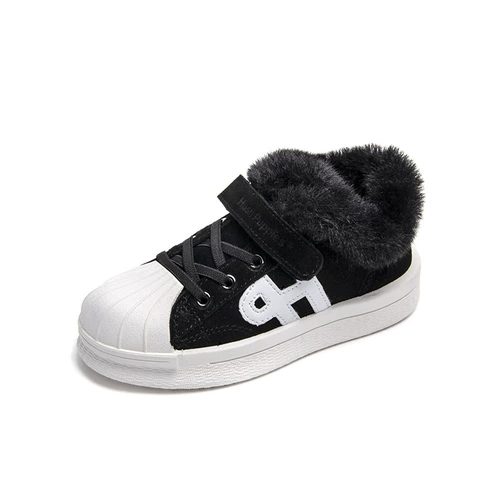 Детские флисовые ботинки, удерживающие тепло туфли для мальчиков, зимняя кожаная повседневная обувь, осенние, тренд сезона, из натуральной кожи