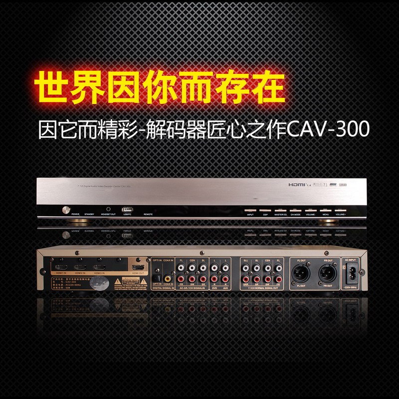 7.1/5.1 Next-Generation Dolby Dts Optical Fiber Coaxial Dolby Cinema High-Definition Pre-Amplifier Audio and Video Decoder Cav300