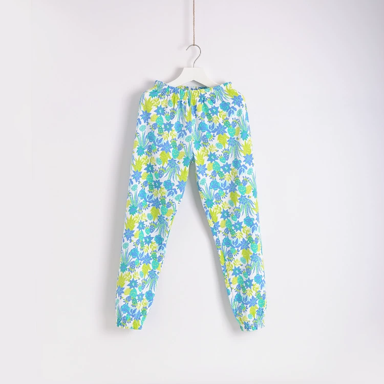 Quần pyjama quần nữ chân cotton quần nữ cotton dệt tại nhà chất béo mm lớn cỡ lớn quần eo cao mùa xuân và mùa hè quần đũi nữ