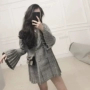 Mùa thu 2018 mới của phụ nữ phiên bản Hàn Quốc của phong cách sang trọng xếp li tay áo kẻ sọc phù hợp với áo khoác nữ thủy triều bộ vest nữ quần ống rộng