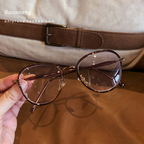 RUNAMENG Shop Owner Recommended Retro Temperament Cat Eye TR Metal Anti-Blue Light Girl Myopia Frame Flat Light Frames
