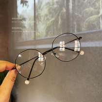 RUNAMENG multilateral square super light pearl detail temperament anti blue light women myopia frame frame recommended