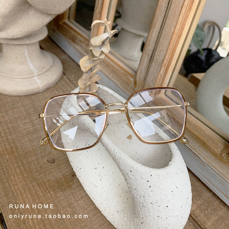 RUNAHOME retro original Cebu Ultra light thick rims high degree Custom anti-blue light Men and women Nearsightedness Flatlight Frames