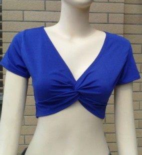 Belly leather dance former Newknot sleeve head blouses dance suit half body small blouses elastic dance and practice clothes