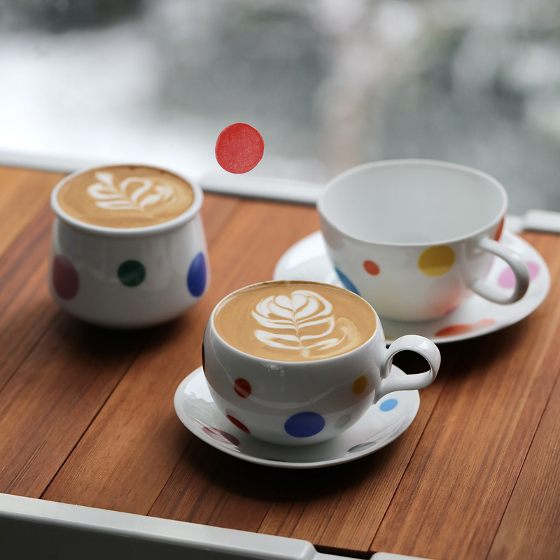 Polka Dot Freedom, Yangu West City Polka Dot Specialty Store, Ceramic Latte Cup, Latte Art Cup