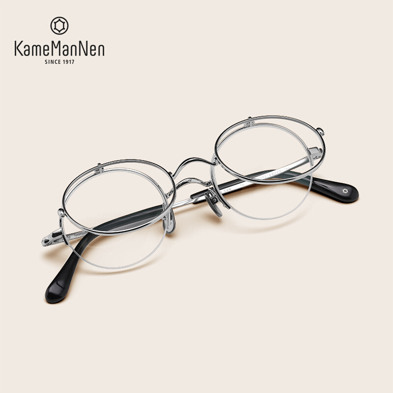 Millions of years tortoise KameManNen New products KMN54W Japan handmade double layer of hatchable type old flower myopia spectacle frame