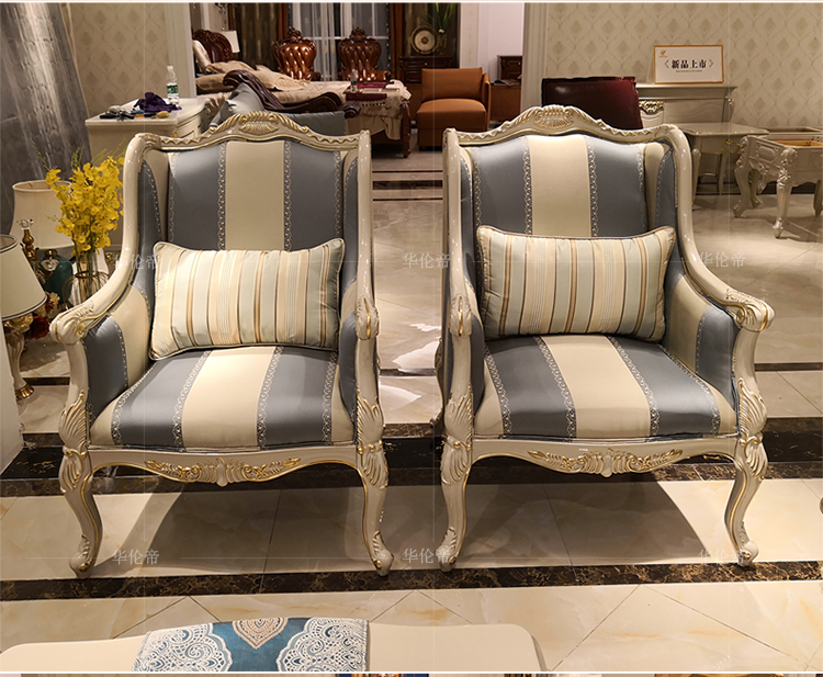 Sofa vải châu Âu 123 kết hợp Jane phòng khách sâm banh Mỹ Mỹ gỗ rắn xuống sofa bốn người - Ghế sô pha mẫu ghế sofa gỗ