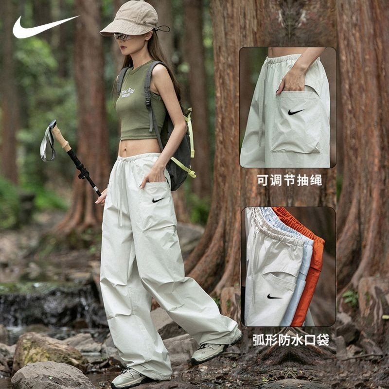 Nike Women's Cargo Pants Summer Thin Outdoor Hiking Loose Casual Slimming Straight-Leg Sports Trousers Nike Women's Cargo Pants Summer Thin Outdoor Hiking Loose Casual Slimming Straight-Leg Sports Trousers