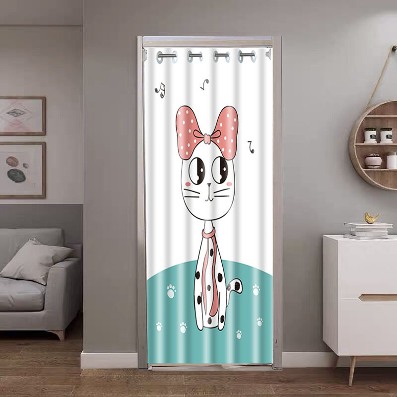 Door curtain partition window Bedroom shading air conditioning Wind Screens Free to punch fitting room Buttles Kitchen Make-up Room Partitions