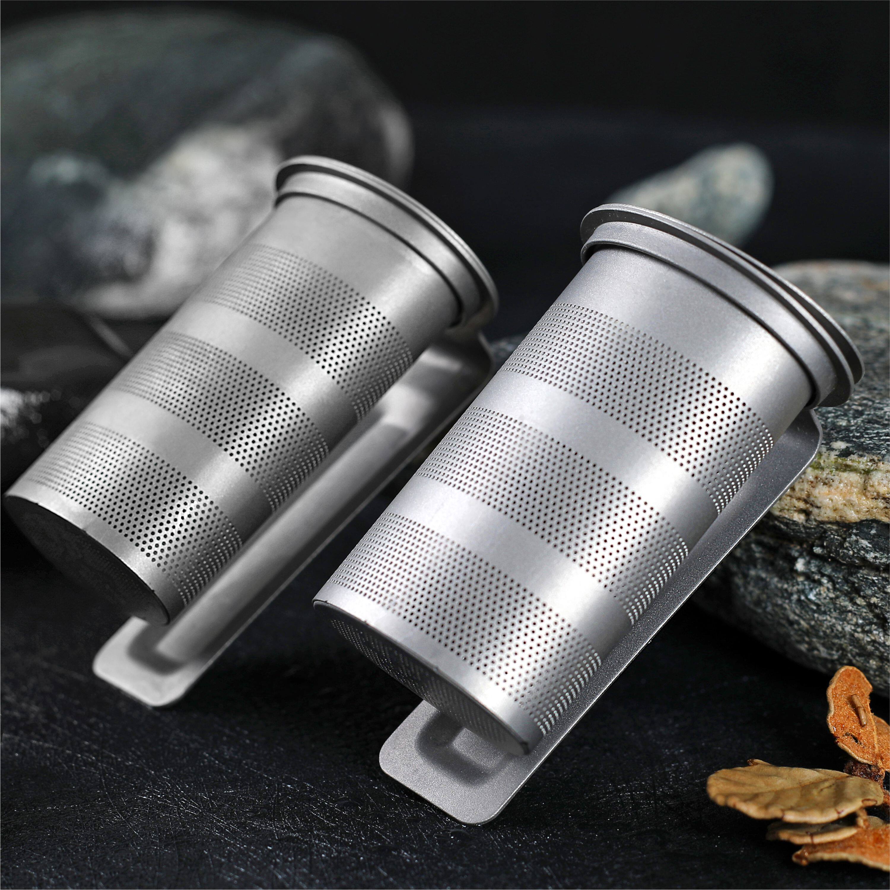 German pure titanium tea filter Portable ultra-light filter tea container Titanium water cup bubble tea filter versatile tea leakage tea partition