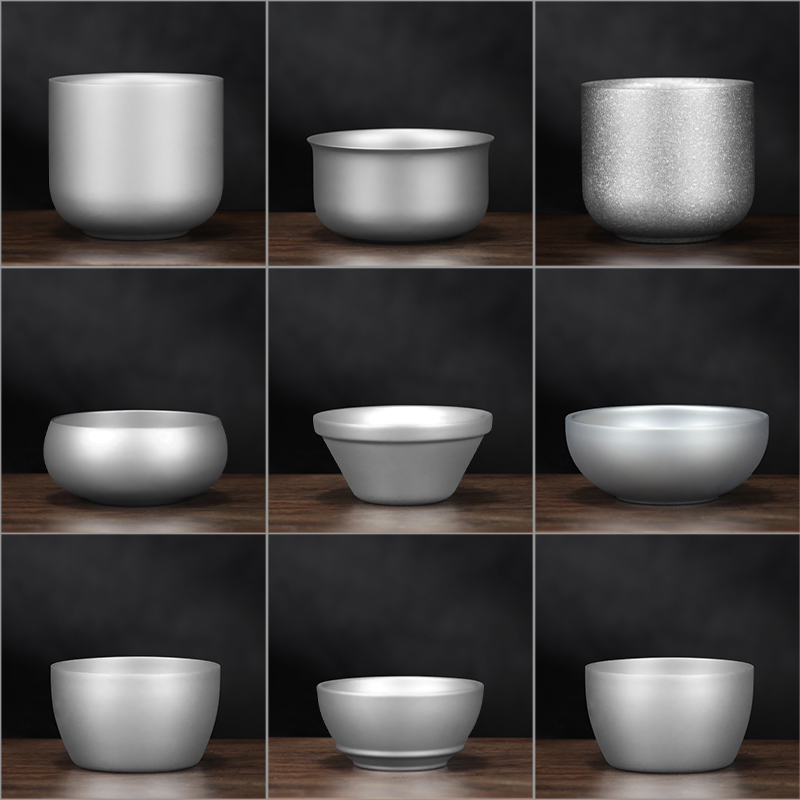 Pure titanium small tea cup single cup titanium alloy master cup high-end tea set kung fu tea cup household tea bowl tea cup customization