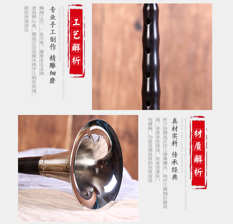 Shenghong mun mun pipa cụ đầy đủ bộ cho người mới bắt đầu nhập cảnh D giai điệu dân tộc số lượng chơi kèn sáo trúc