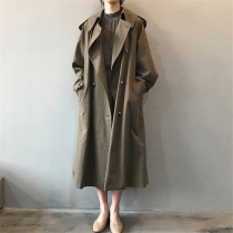 2021 autumn new temperament medium-long windbreaker female Korean bf wind loose thin wild coat coat female