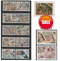 Japan Credit Sales Stamps-Complete Collection of Tale of Genji-4 episodes and 14 complete