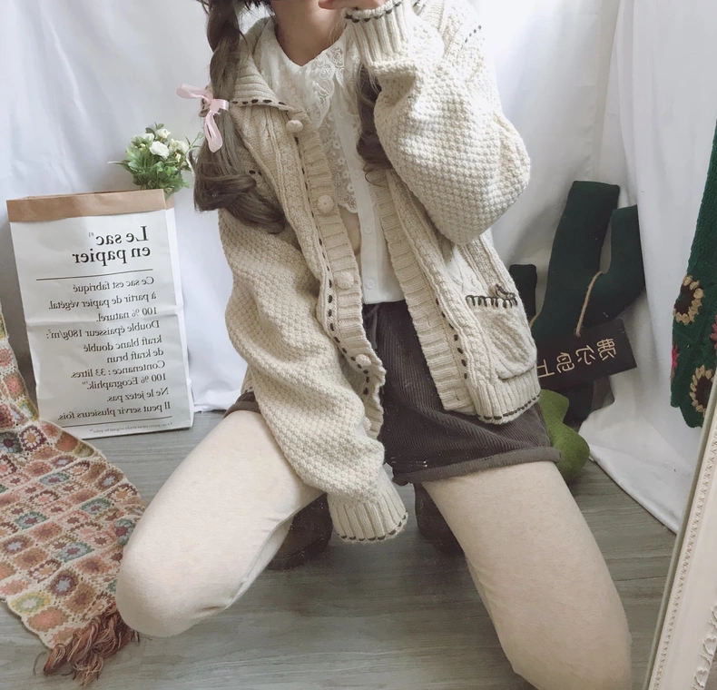 Áo sơ mi voan ren siêu cổ tích Đảo cổ tích mèo nghệ thuật retro nhỏ tươi đại học trắng hoang dã bên trong