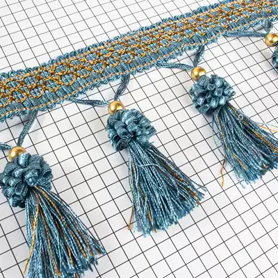 (Whole board 11 meters)European-style curtain lace accessories accessories tassel hanging spike decorative lace copper beads Strawberry