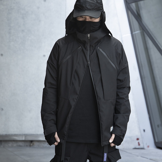 WHYWORKS19AWL ເສື້ອກັນໜາວ cyber functional jacket dark ninja jacket hooded jacket multi-bag water repellent