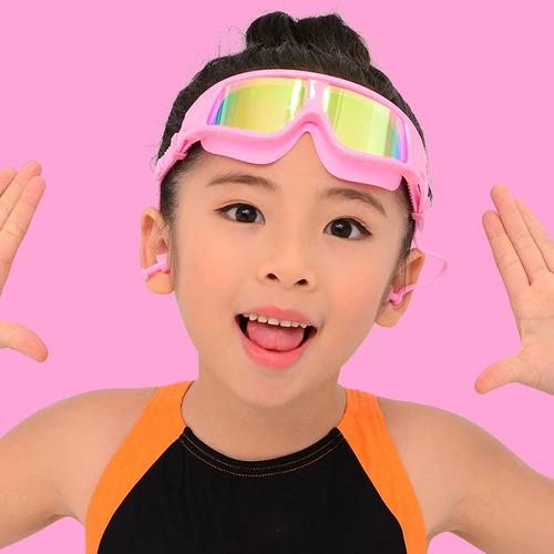 Детские водонепроницаемые очки для плавания подходит для мужчин и женщин для девочек без запотевания стекол, беруши, дайвинг