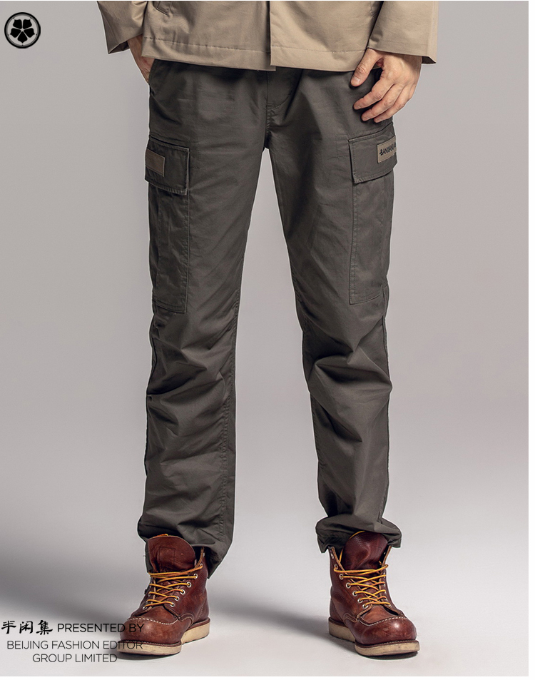 Bộ đồ bán nguyệt rồng thêu quần yếm Thời trang hip hop cotton nhẹ mid-thun siêu nhỏ túi quần kiểu Trung Quốc quần jeans nam