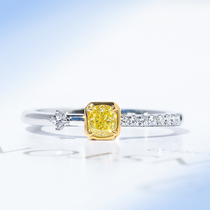 Wanlun jewelry white 18K gold color yellow diamond ring simple elegant natural shaped natural diamond female ring