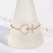 Wanlun jewelry New 18K rose gold diamond chain ring personality girl heart ring handwear female ring custom