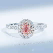 Wanlun jewelry new pink diamond ring 18k platinum female ring natural color powder 8-20 points color diamond group inlaid spot