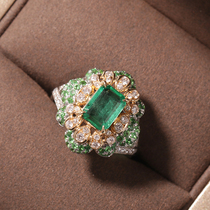 Vallon jewelry new 18k Platinum 1 karat emerald ring Zambia luxury diamond nv jie spot