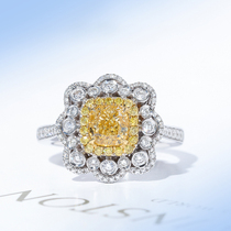 Vallon jewelry 18k Gold Lottery yellow diamond ring 1 karat GIA Yellow Diamond luxury qun xiang diamond necklaces