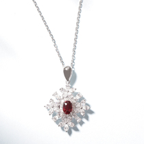 Wanlun jewelry 18k platinum ruby pendant natural pigeon blood red colored gemstone necklace Diamond Diamond Ring