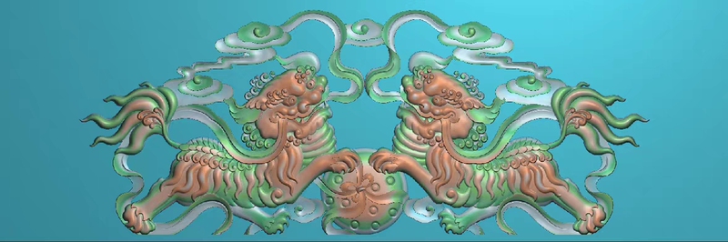 Exquisitely Carved Lion Figures, Two Lions Playing with a Ball, Lions on the Front Door, Animal-Themed Dongyang Wood Carving Crafts, Hanging Ornaments, Screen Panels, Handmade