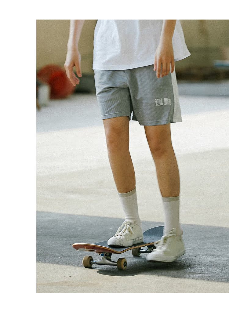 Octopusme bạch tuộc ban đầu đàn hồi eo bên khâu lưới ren quần short thể thao nữ mùa hè phong cách mới quần short vải nữ hàn quốc