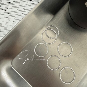 South korea imported s925 sterling silver simple and versatile fashionable stacked two-strand twist braided ring finger ring joint ring