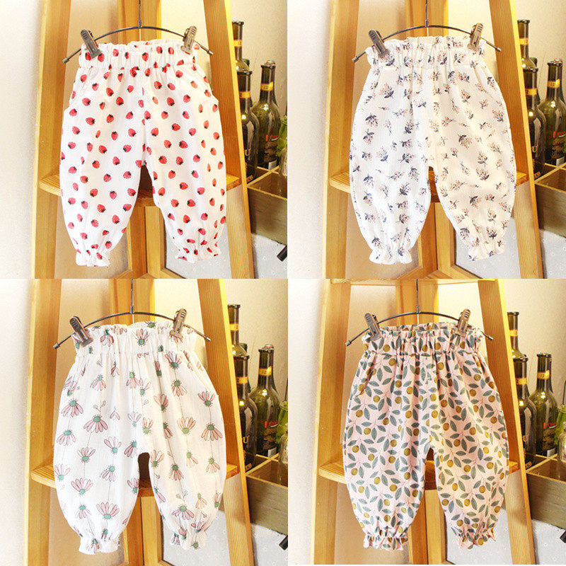 Girls Summer New Peach Han version of Pants Baby Sleeping Pants Casual Pants Baby Light Cage Pants Kiddie Anti-mosquito Pants