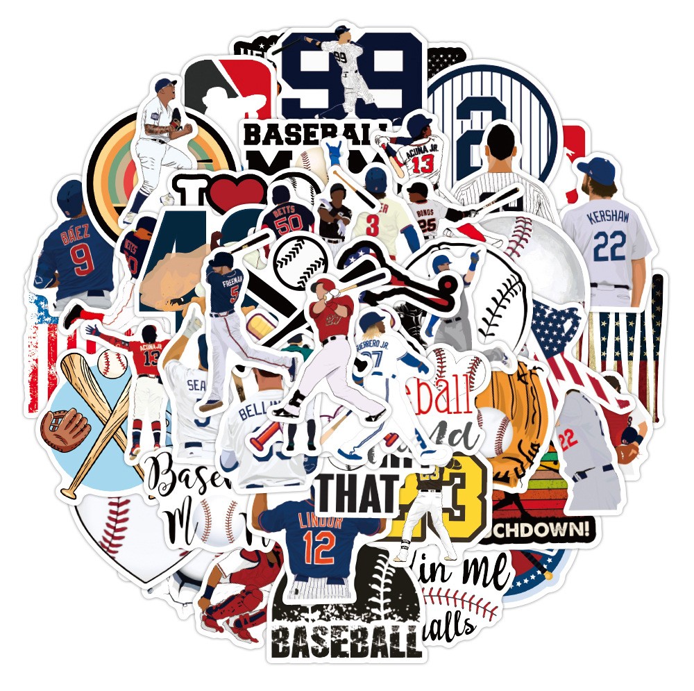 Baseball World New Baseball Graffiti Stickers Waterproof Suitcase Notebook Scooter Water Cup Stickers Custom-Taobao