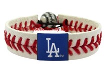 仿皮塑纤棒球球迷款手环 手镯 BASEBALL SEAM BRACELET 道奇