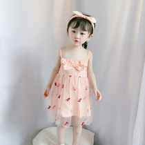 Baby girl dress suspender dress summer newborn Korean version of cotton skirt 0-1-2-3 years old baby vest dress