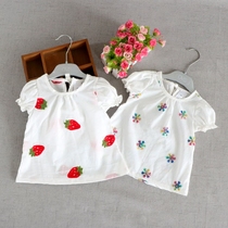 Baby girl summer T-shirt 0-3 years old baby Summer short sleeve bottomed air-conditioned shirt girl thin cotton breathable top