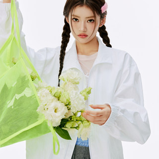 Burgenland White Sports Jacket for Women 2026 New Spring and Autumn Turn-Down Collar Loose Outdoor Long-Sleeved Coat