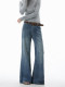 Burgenland Flared Jeans for Women, Loose High-Waisted Straight-Leg American-Style Washed Floor-Length Pants for Tall People