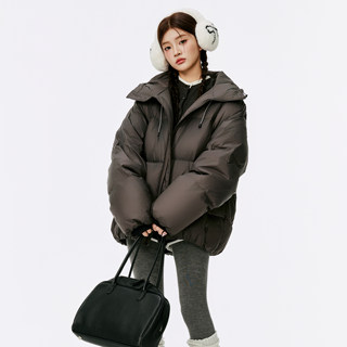 Burgenland Coffee-Colored Hooded Puffer down Jacket for Women, Winter Thick 2025 New Style, Very Attractive Thickened Coat