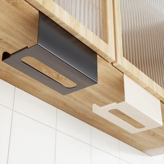 厨房倒挂抽纸纸巾盒免打孔倒挂式纸盒挂架置物架悬挂洗脸巾收纳盒