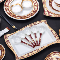Creative household Rice Bowl plate bone porcelain tableware wedding dishes ceramic single sale pieces Jingdezhen